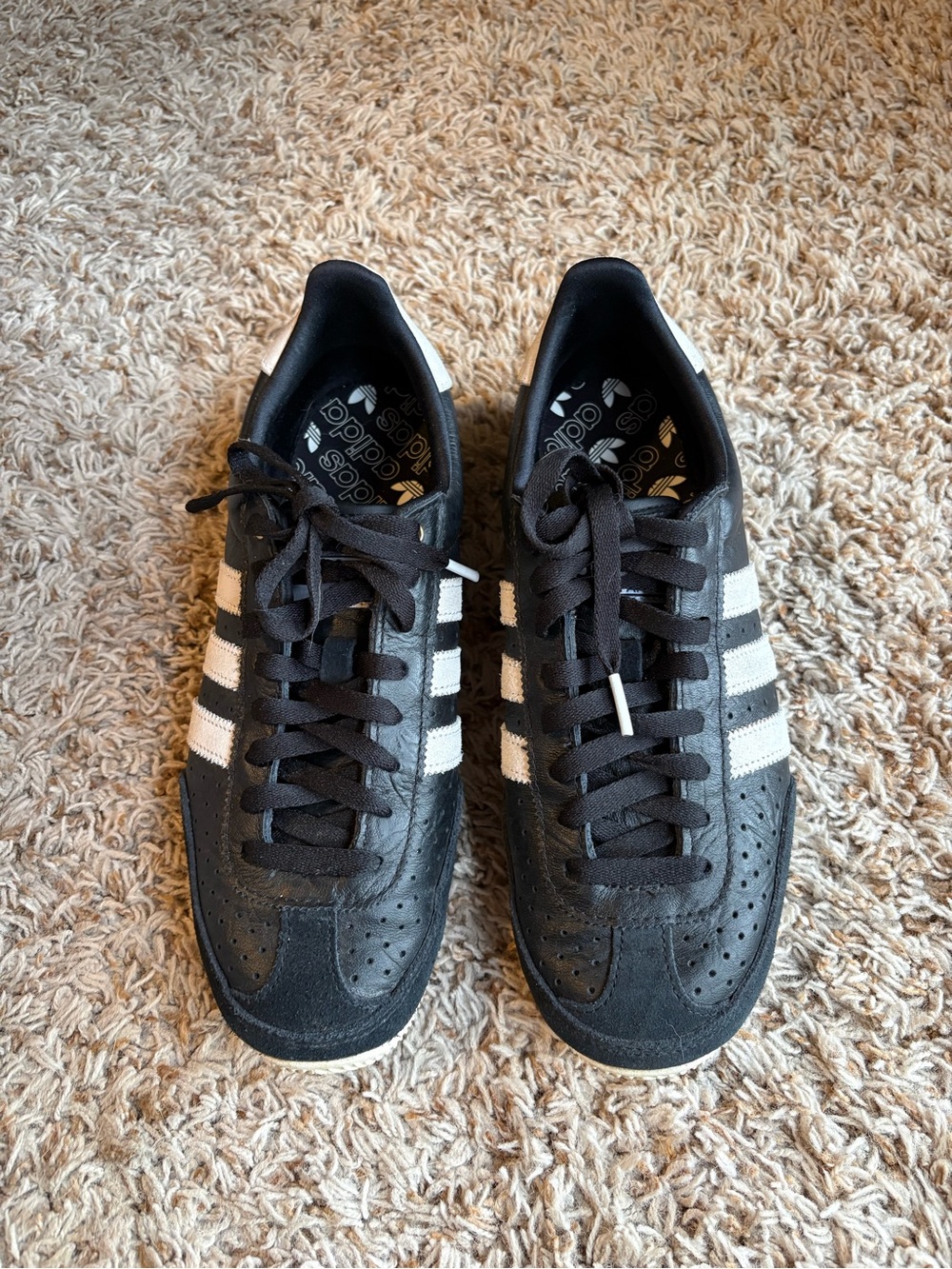 Adidas Japan Black Sneakers with White Three-Stripes